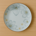 Kit 10 Platos de Cerámica Sakura con Pintura Artesanal (Belleza y Sofisticación en Tu Mesa!) + 10 Vasos Aruba