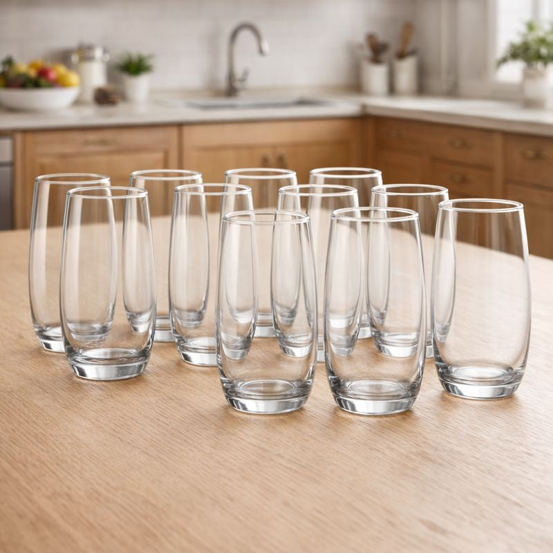 [Llevá 10 Pagá 5] Vasos de Vidrio Transparente Long Drink (¡Elegancia para tu cocina!)