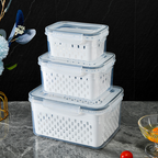 Kit con 10 Recipientes Herméticos con Escurridor Inteligente (Moderno e innovador para tu cocina)