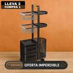 [Llevá 2 Pagá 1] Frutera Organizadora Inox Multiuso con Rueditas 5 Niveles y Canastos Deslizantes